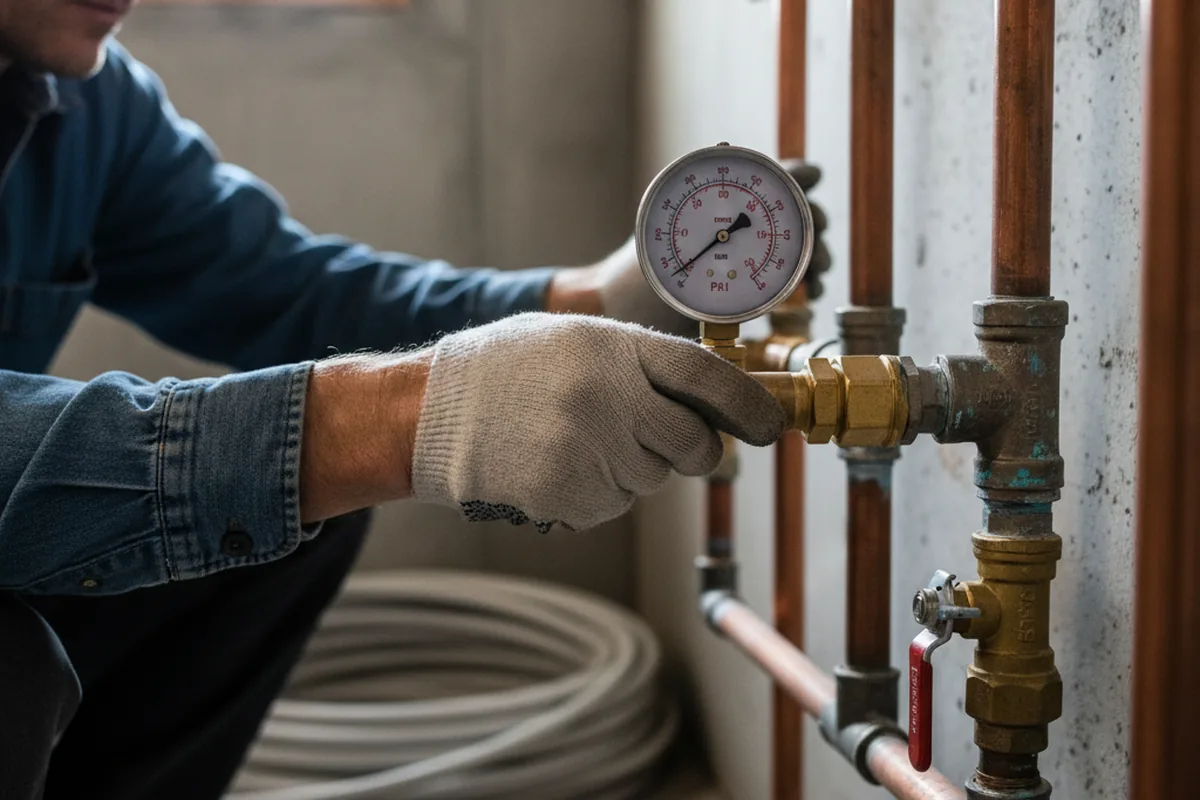 Pressure testing a repaired line during Water Line Repair in Jackson